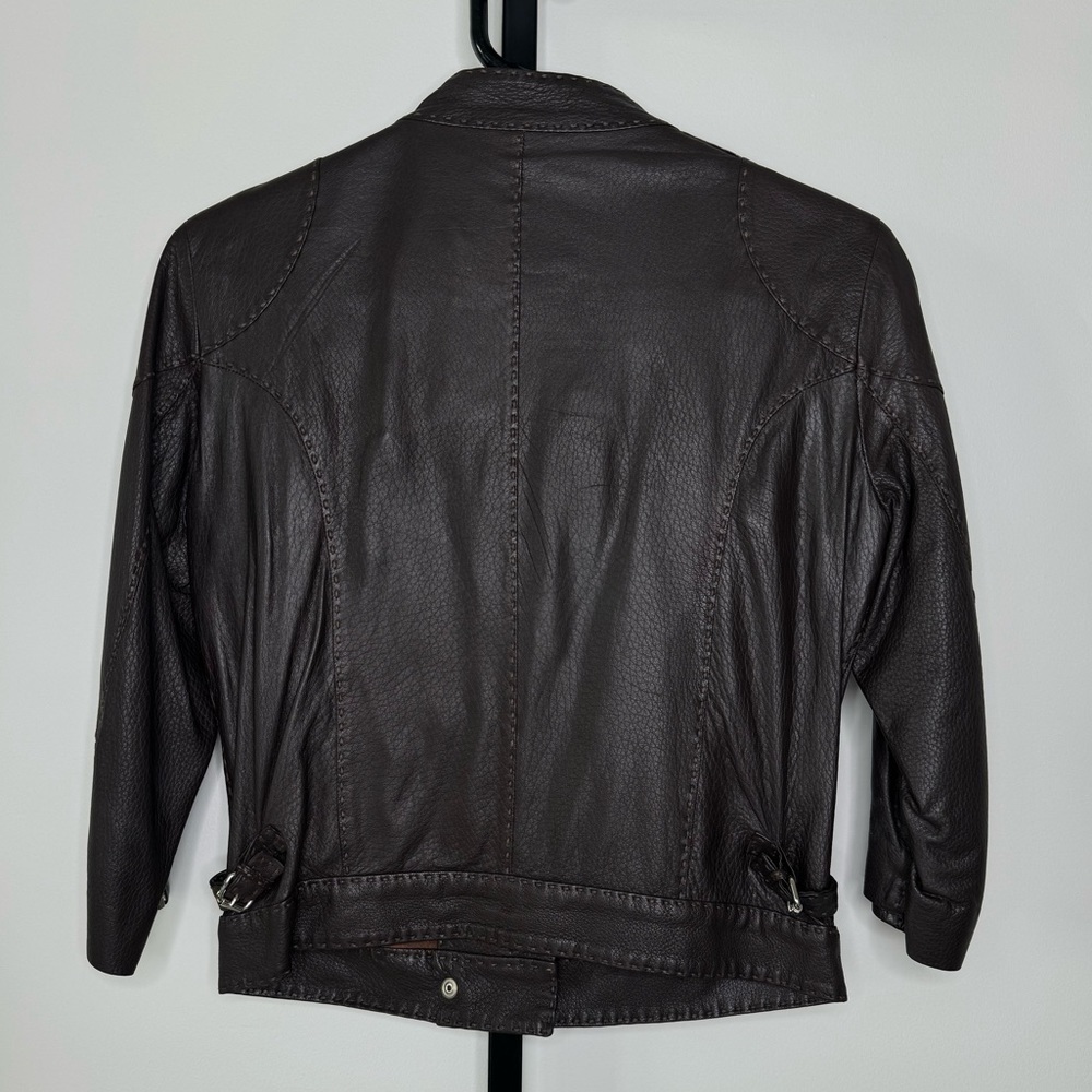 Fendi Selleria Brown Leather Women's Jacket - Italian Luxury and Timeless Style - Picture 3 of 8